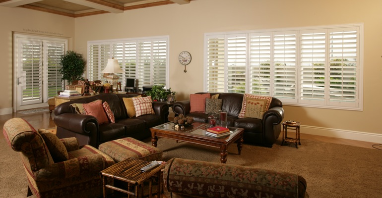 New York basement with french door shutters.